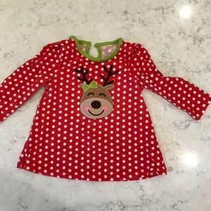 Reindeer Red polka dot Shirt - size 18 mo